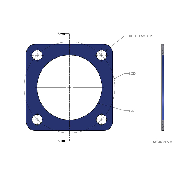 FLANGE GASKET (TTMA SQUARE) 